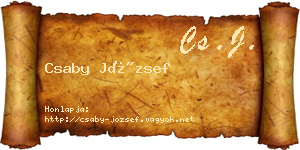 Csaby József névjegykártya